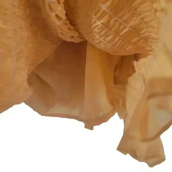 Pretty Little Thing Women's Stone Ivory Chiffon Shirred Body Con Dress NEW - Picture 8 of 16